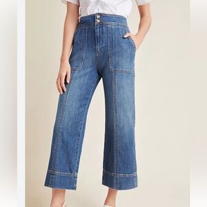 Pilcro ultra high rise wide leg cropped jeans